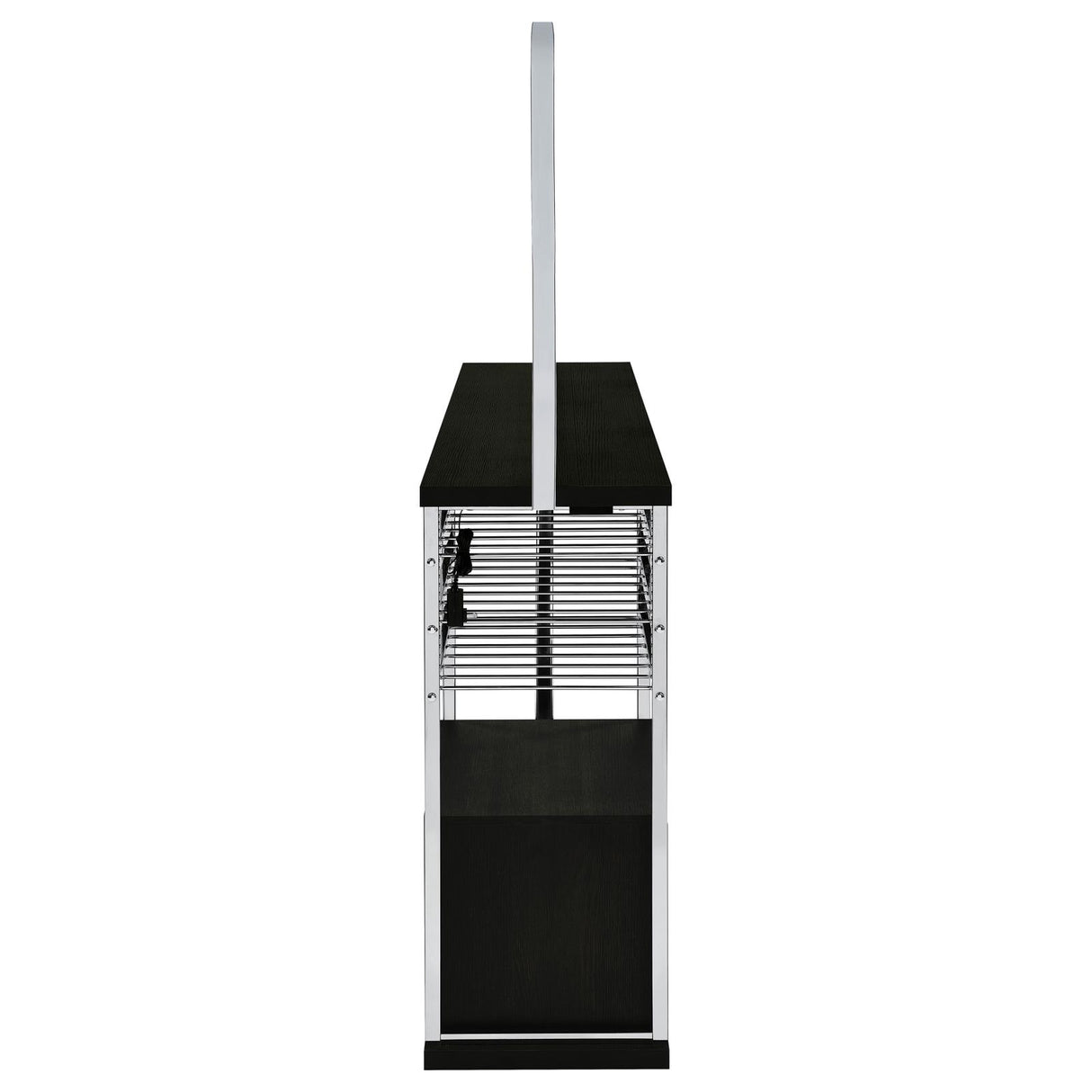 Risley Dark Charcoal 2-Door Circular LED Home Bar with Wine Storage from Coaster - Luna Furniture