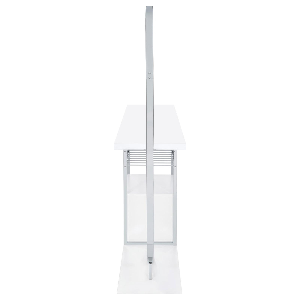 Risley White High Gloss 2-Door Circular LED Home Bar with Wine Storage from Coaster - Luna Furniture