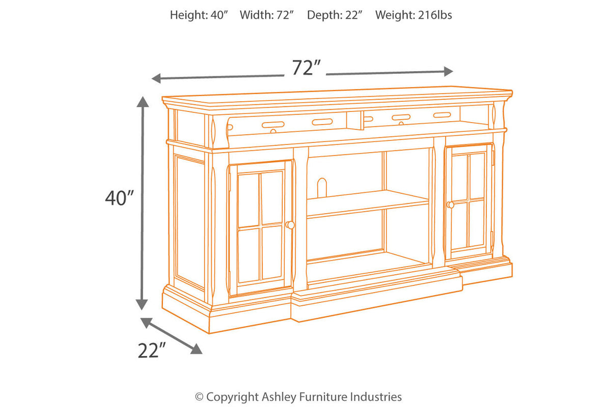 Roddinton Dark Brown 72" TV Stand from Ashley - Luna Furniture