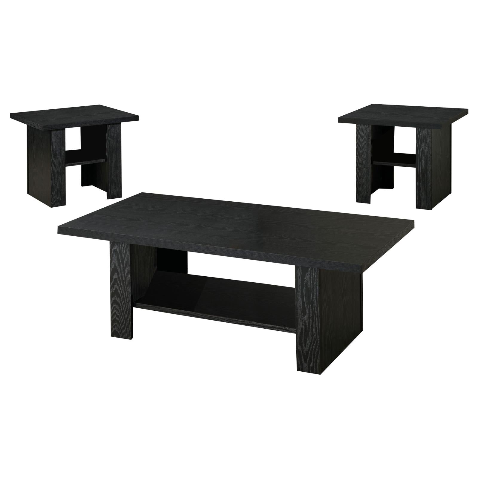Rodez 3-piece Occasional Table Set Black Oak - Luna Furniture