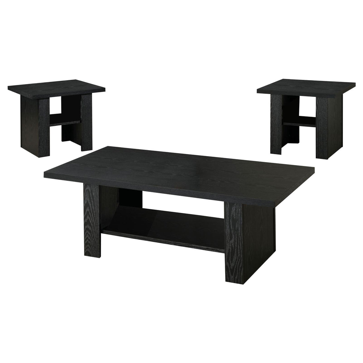 Rodez Black Oak 3-Piece Occasional Table Set from Coaster - Luna Furniture
