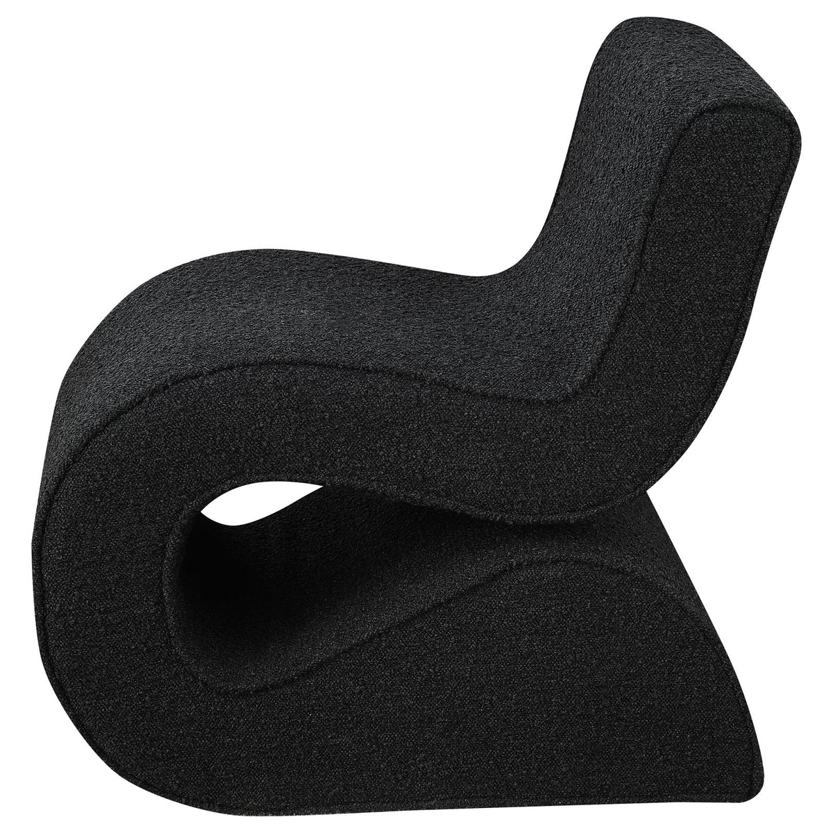 Ronea Charcoal Boucle Upholstered Armless Curved Accent Chair from Coaster - Luna Furniture