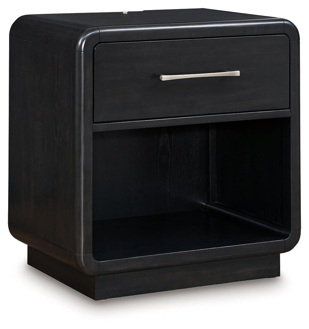 Rowanbeck Black Nightstand from Ashley - Luna Furniture