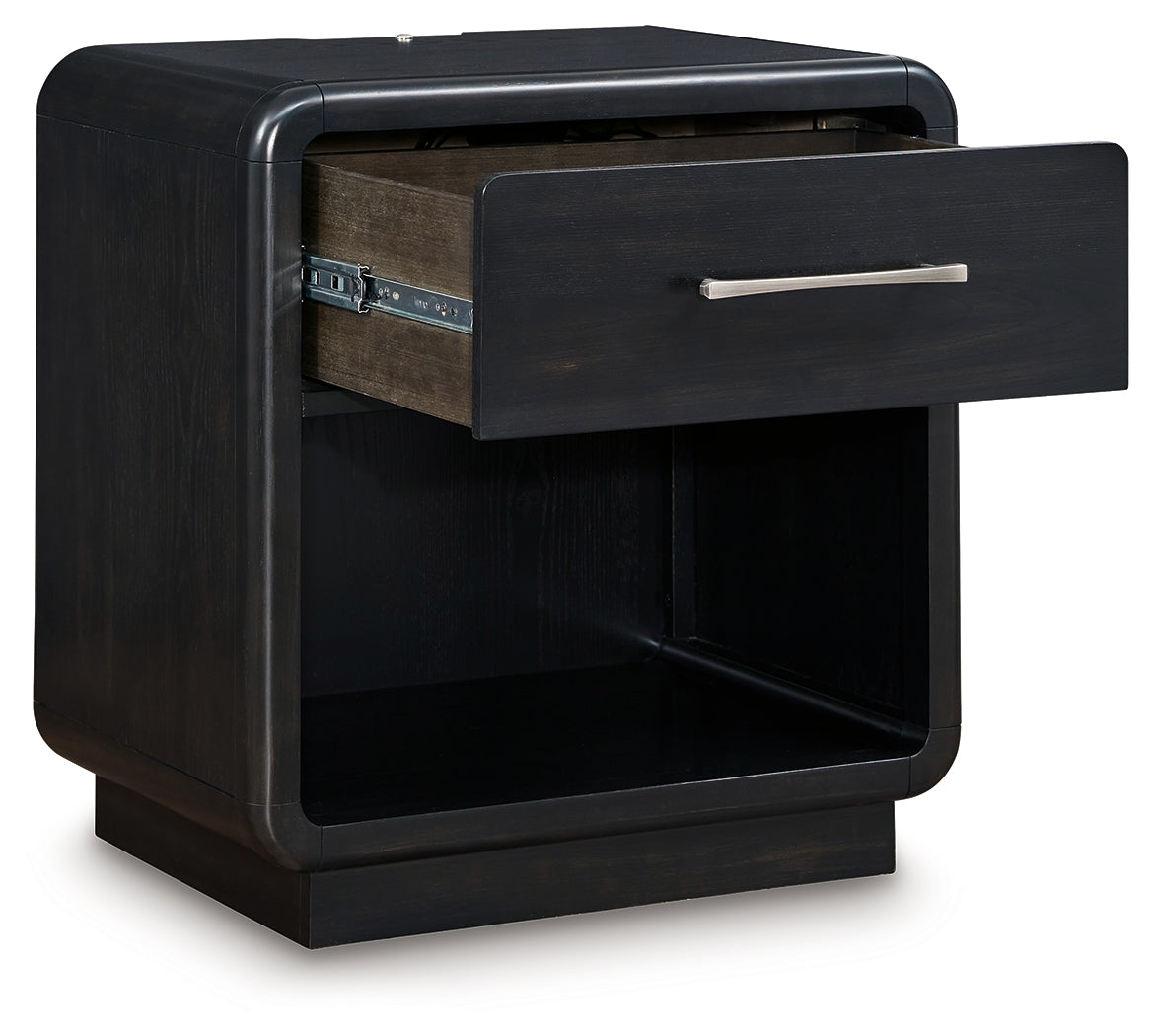 Rowanbeck Black Nightstand from Ashley - Luna Furniture