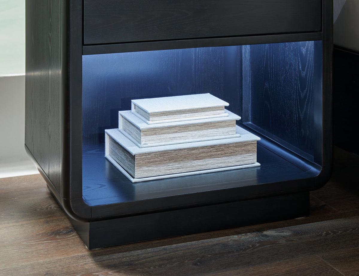 Rowanbeck Black Nightstand from Ashley - Luna Furniture