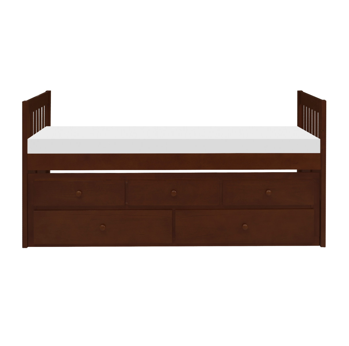 Rowe Dark Cherry Twin Captains Trundle Bed from Homelegance - Luna Furniture
