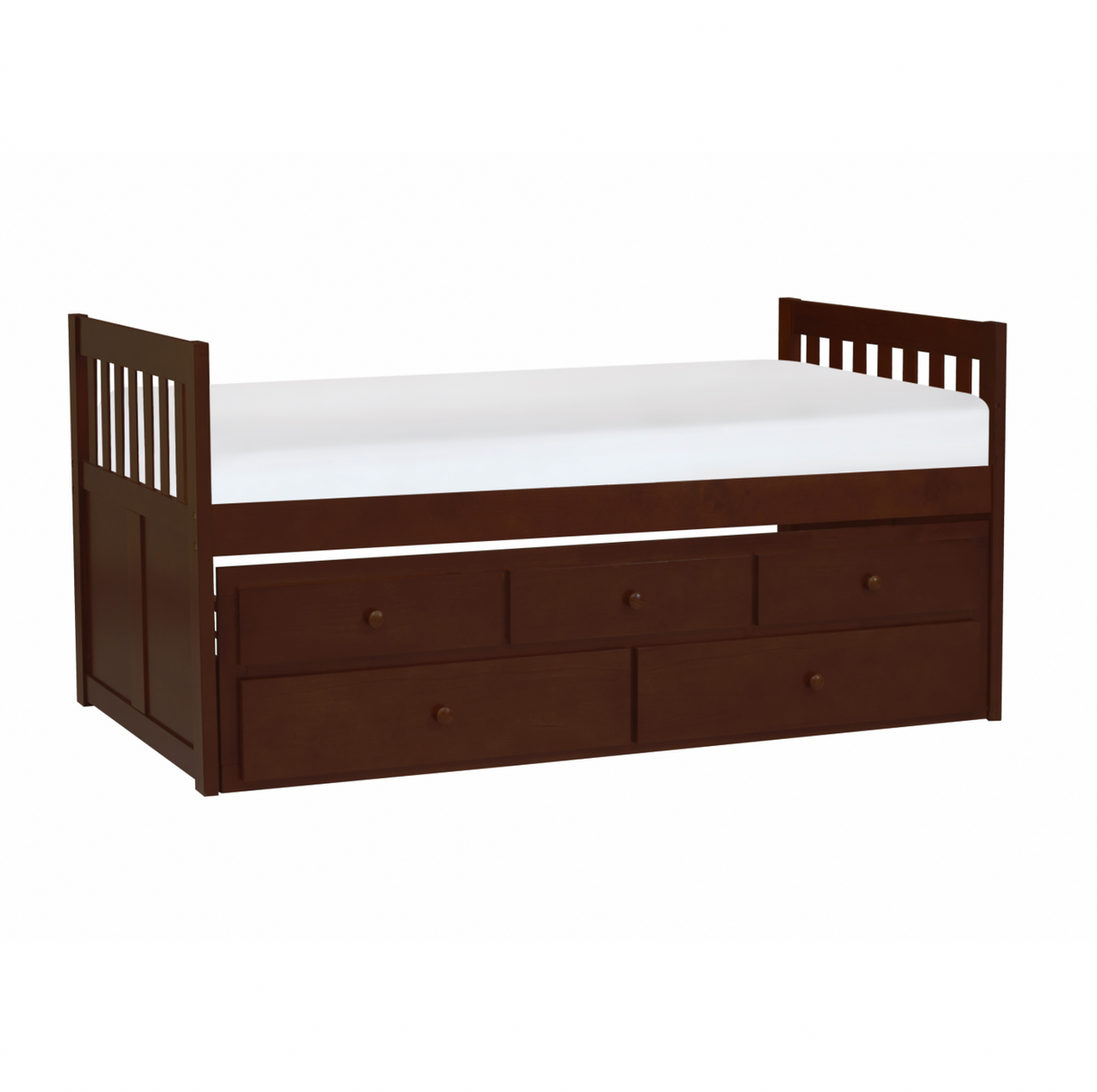 Rowe Dark Cherry Twin Captains Trundle Bed from Homelegance - Luna Furniture