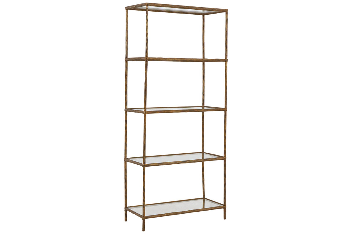 Ryandale Antique Brass Finish Bookcase from Ashley - Luna Furniture