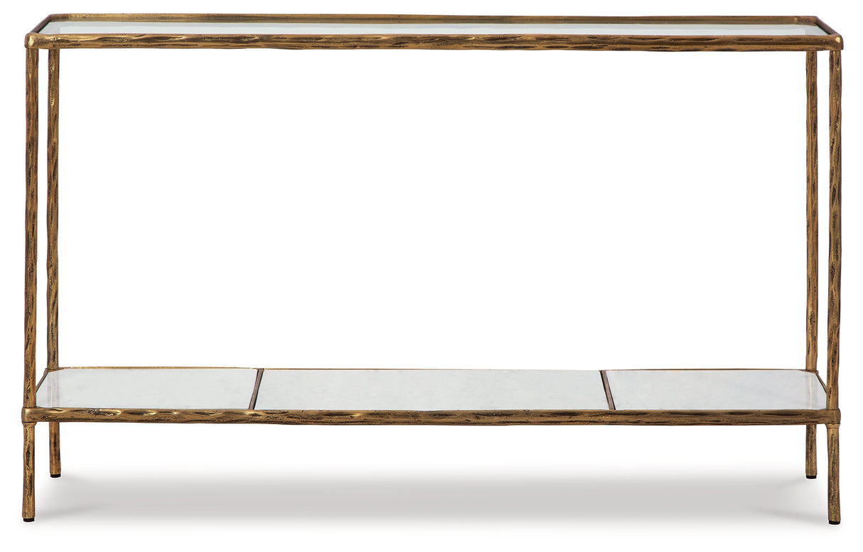 Ryandale Antique Brass Finish Console Sofa Table from Ashley - Luna Furniture