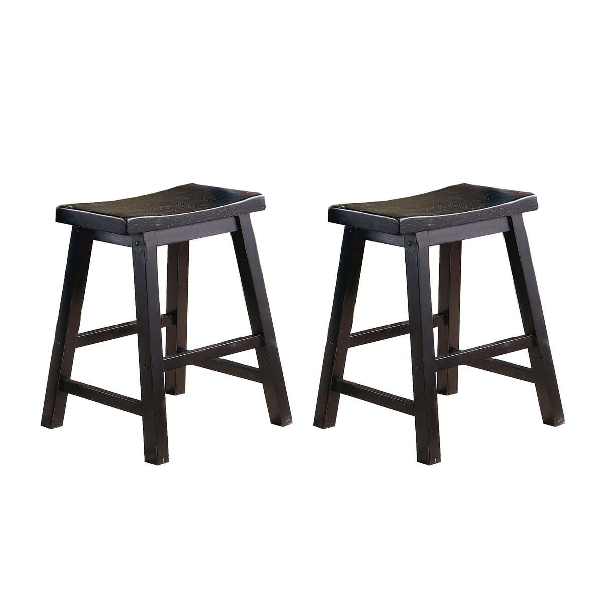 Saddleback Black Dining Stool, RTA, Set of 2 from Homelegance - Luna Furniture