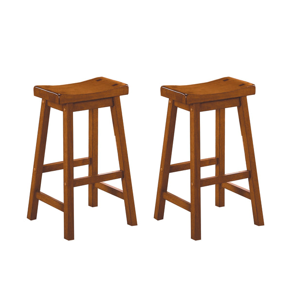 Saddleback Oak Pub Height Stool, RTA, Set of 2