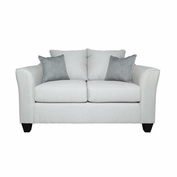 Salizar Gray Mist Upholstered Track Arm Fabric Loveseat