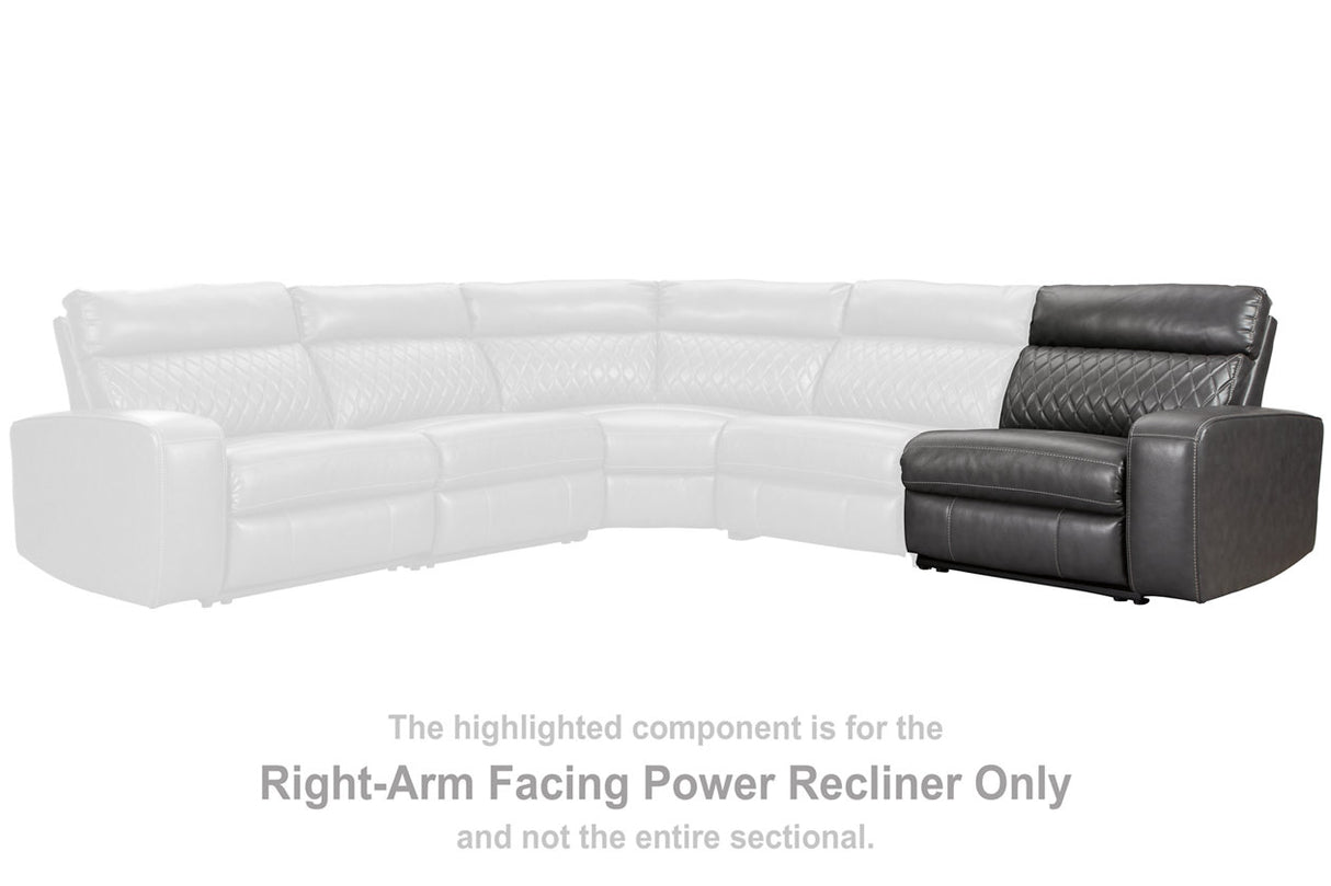 Samperstone Gray Right-Arm Facing Power Recliner from Ashley Furniture - Luna Furniture