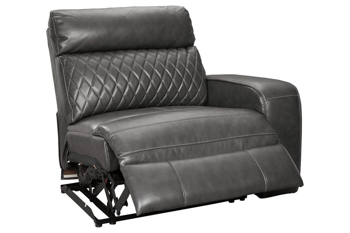 Samperstone Gray Right-Arm Facing Power Recliner from Ashley Furniture - Luna Furniture