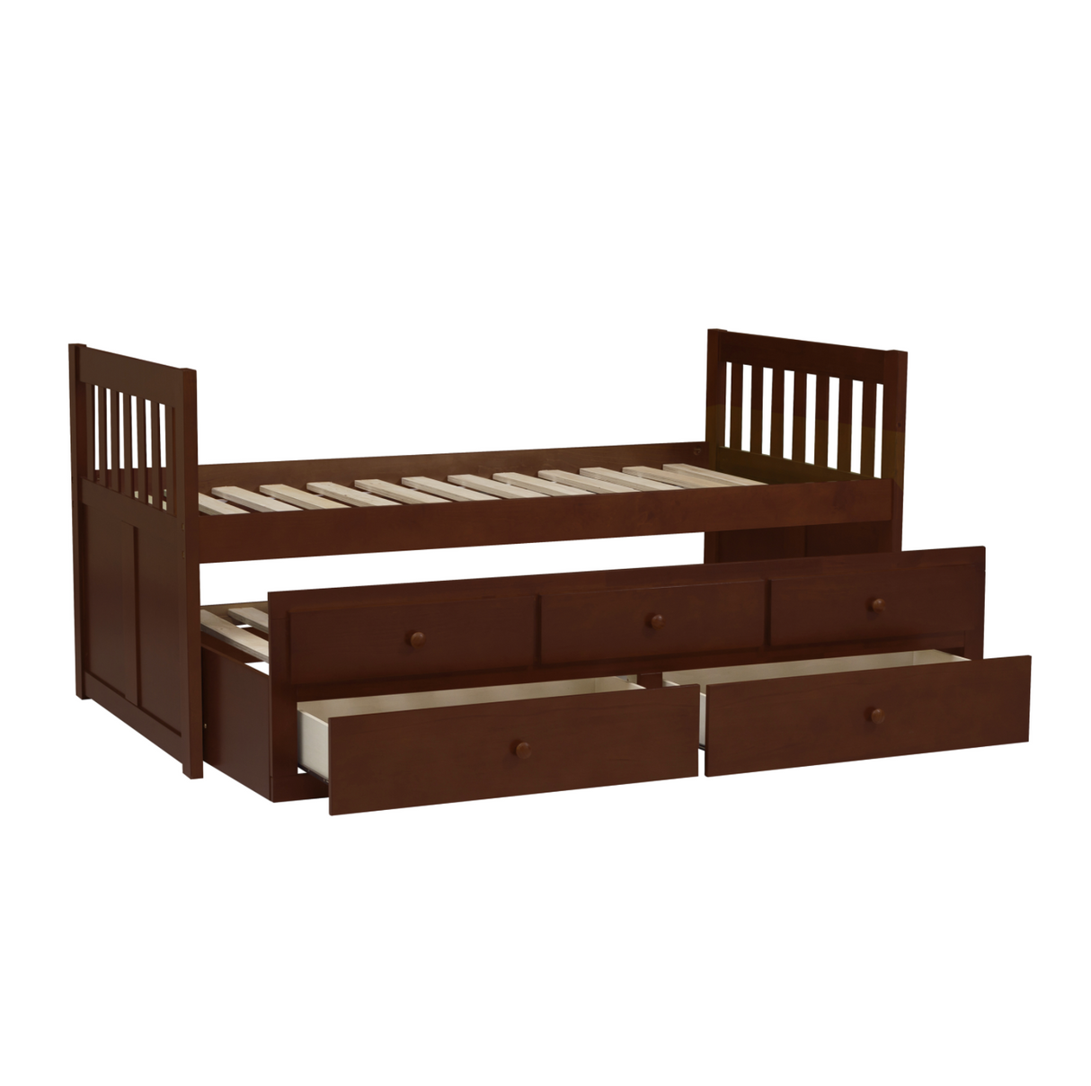 Rowe Dark Cherry Twin Captains Trundle Bed from Homelegance - Luna Furniture