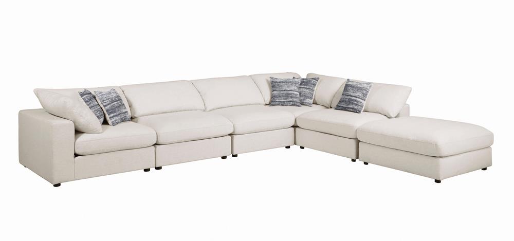 Serene Beige Upholstered Armless Chair from Coaster - Luna Furniture