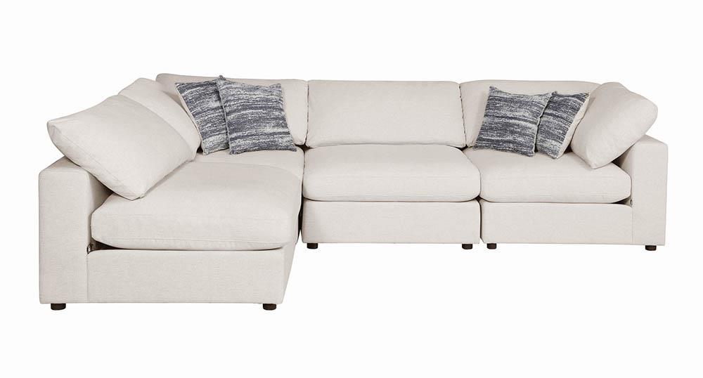Serene Beige Upholstered Armless Chair from Coaster - Luna Furniture