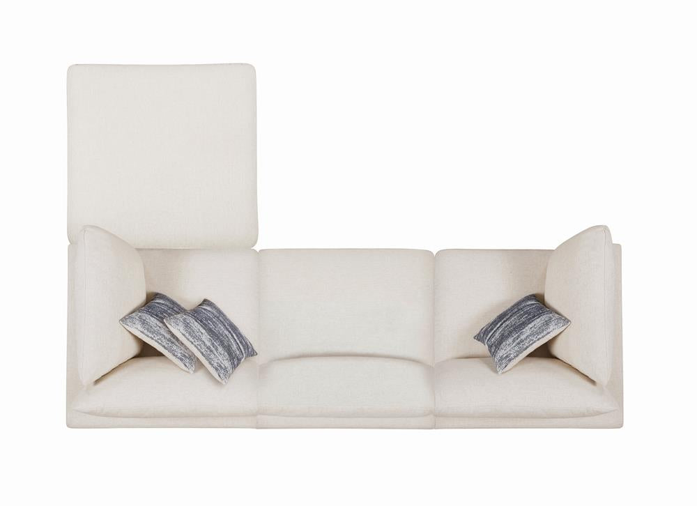 Serene Beige Upholstered Armless Chair from Coaster - Luna Furniture