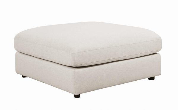 Serene Beige Upholstered Rectangular Ottoman