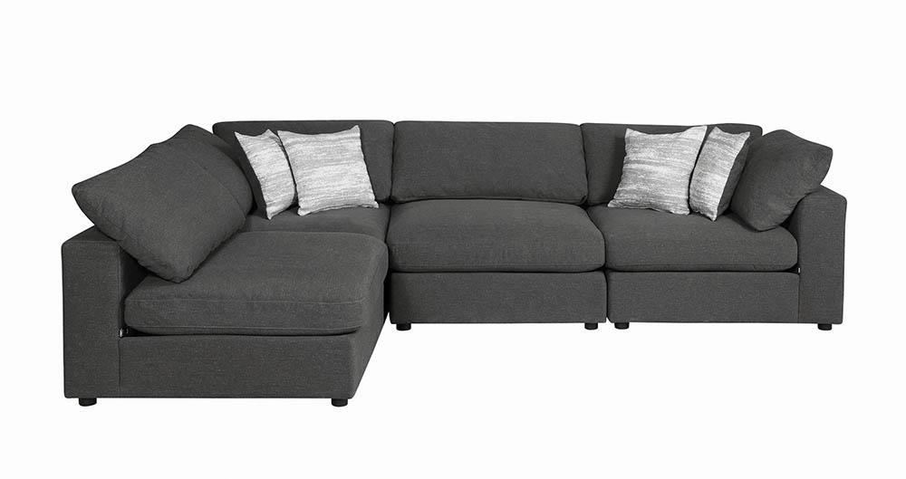 Serene Charcoal Upholstered Armless Chair from Coaster - Luna Furniture