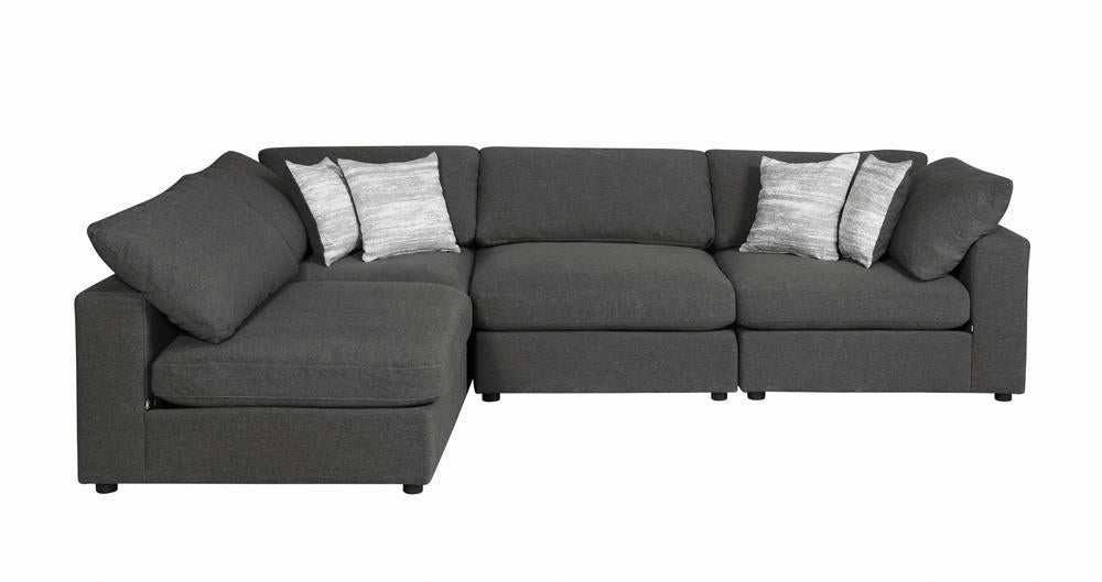 Serene Charcoal Upholstered Armless Chair from Coaster - Luna Furniture