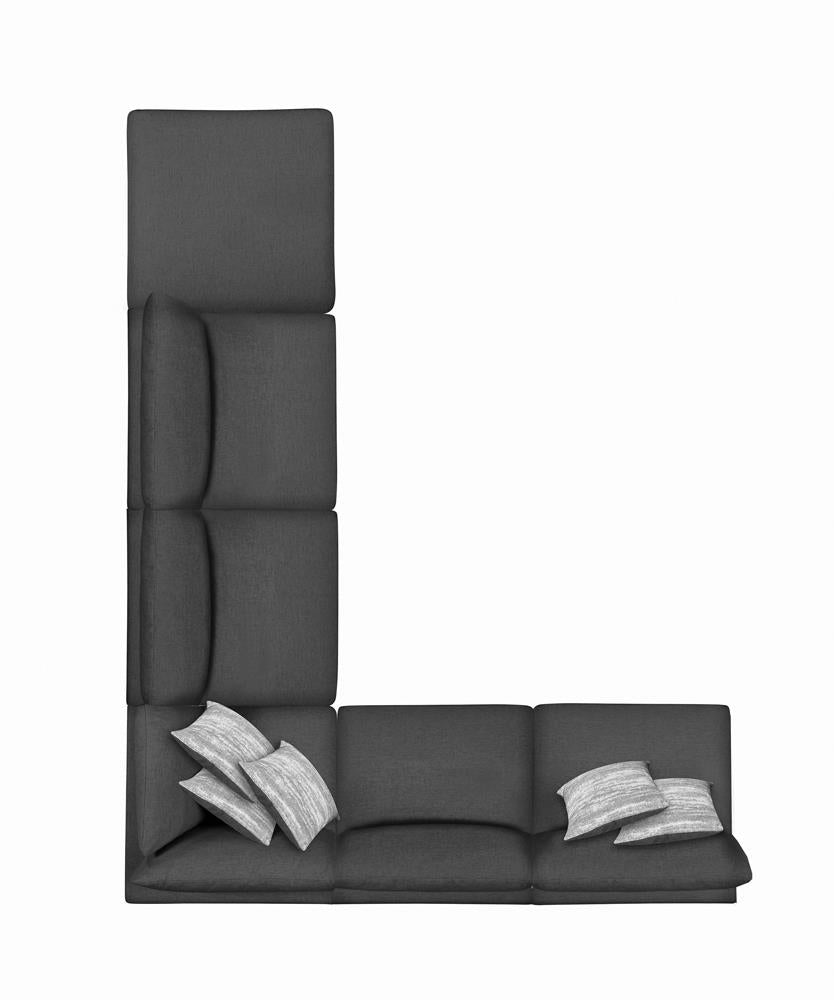 Serene Charcoal Upholstered Armless Chair from Coaster - Luna Furniture