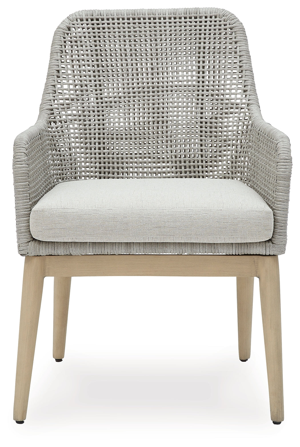 Seton Creek Gray Outdoor Dining Arm Chair from Ashley - Luna Furniture