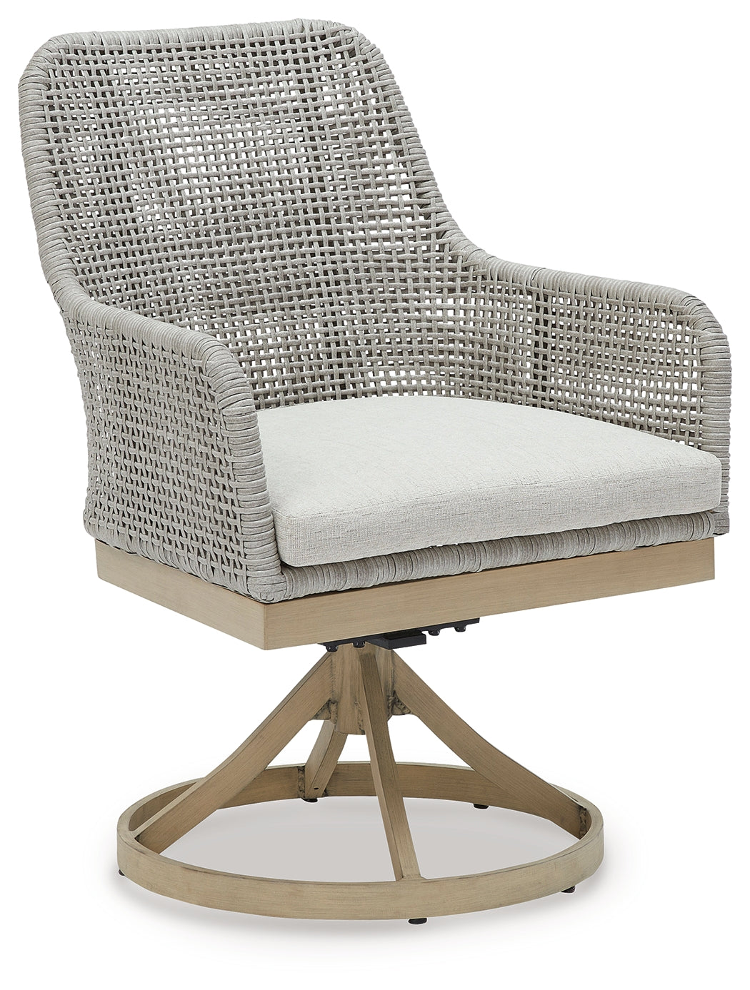 Seton Creek Gray Outdoor Swivel Dining Chair from Ashley - Luna Furniture