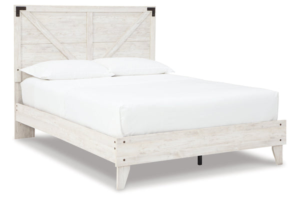 Shawburn White Crossbuck Queen Platform Bed