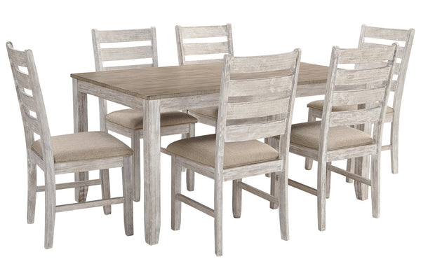 Skempton White/Light Brown Dining Table and Chairs