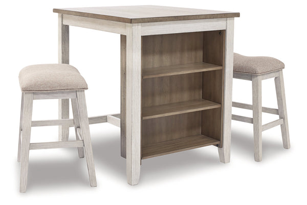 Skempton White/Light Brown White/Light 3-Piece Brown Counter Height Set