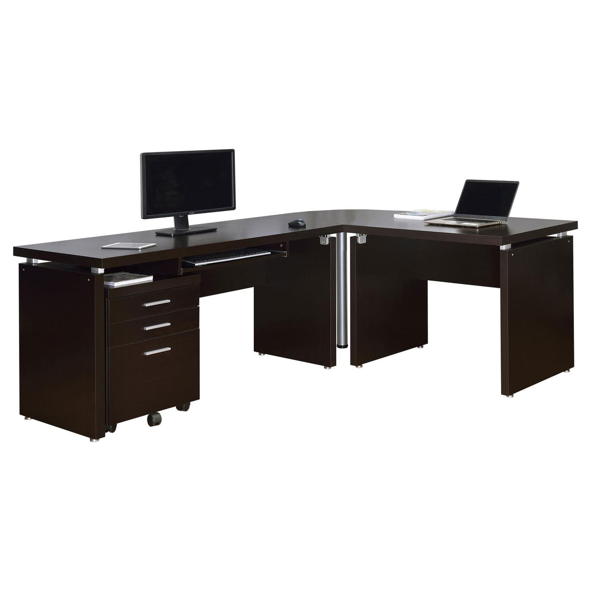 Skylar Cappuccino 4-Piece Desk Set from Coaster - Luna Furniture