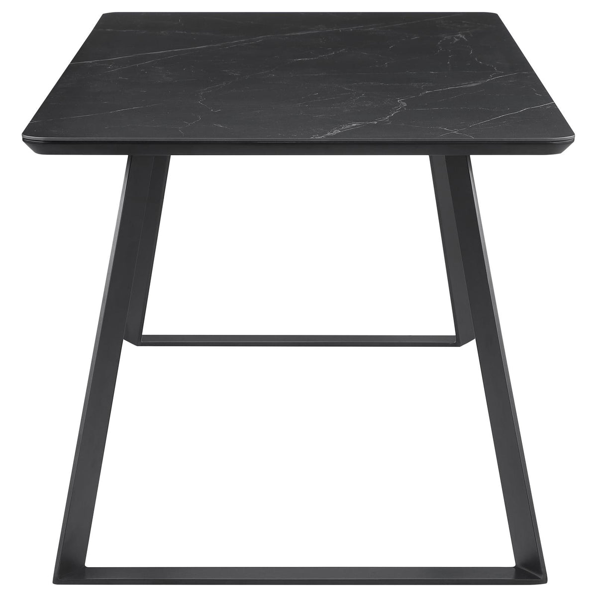 Smith Black and Gunmetal 7-Piece Rectangular Dining Set with Ceramic Table Top from Coaster - Luna Furniture
