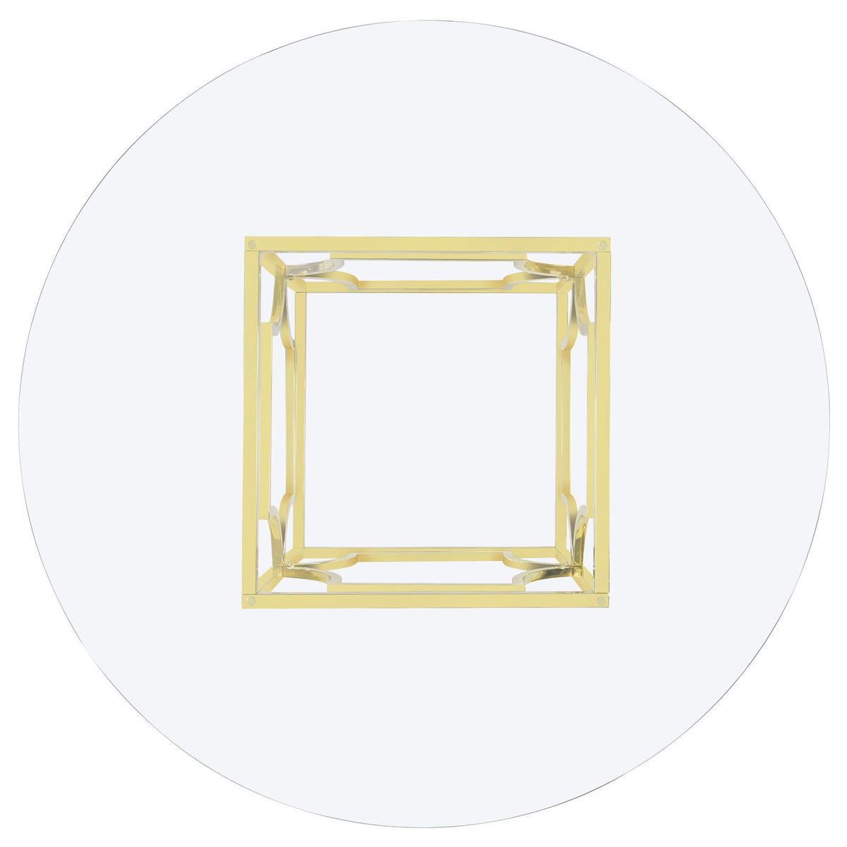 Starlight Clear and Brass Round Glass Top Dining Table from Coaster - Luna Furniture