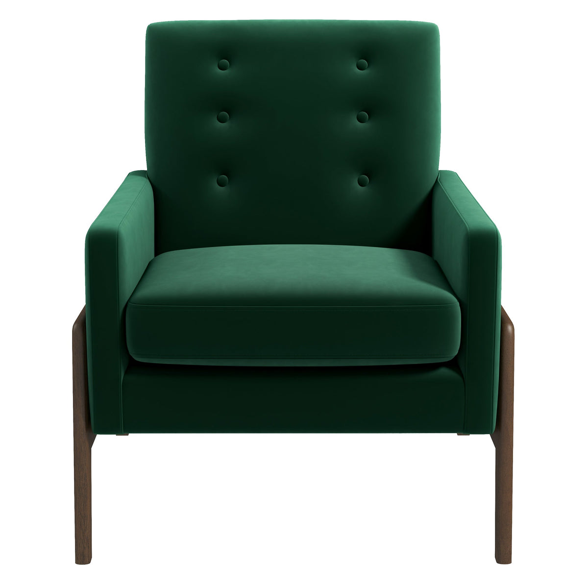 Stella Green Velvet Solid Wood Lounge Chair from Ashcroft Furniture - Luna Furniture