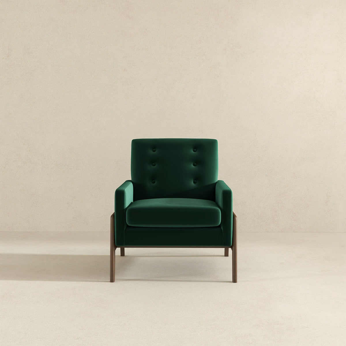 Stella Green Velvet Solid Wood Lounge Chair from Ashcroft Furniture - Luna Furniture