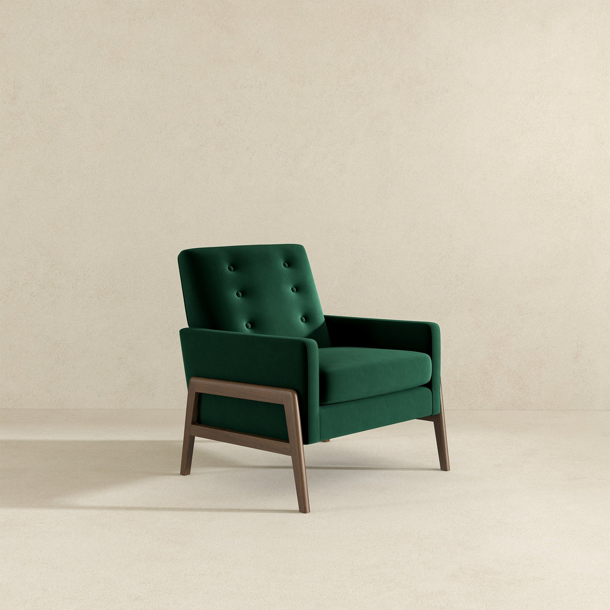 Stella Green Velvet Solid Wood Lounge Chair from Ashcroft Furniture - Luna Furniture