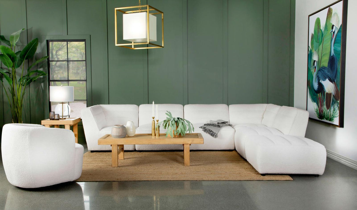 Sunny Natural Upholstered Armless Chair from Coaster - Luna Furniture