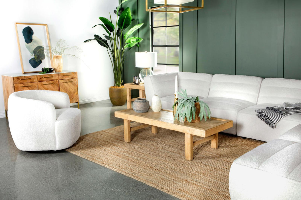 Sunny Natural Upholstered Armless Chair from Coaster - Luna Furniture