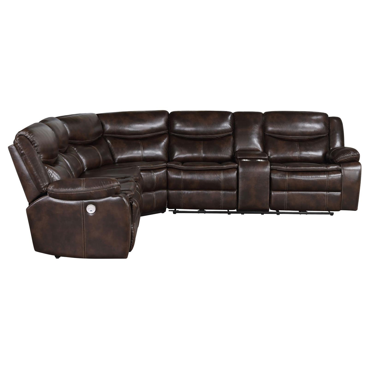 Sycamore 3-Piece Dark Brown Power Reclining Sectional from Coaster - Luna Furniture