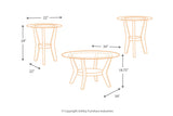Fantell Dark Brown Table, Set of 3 -  - Luna Furniture