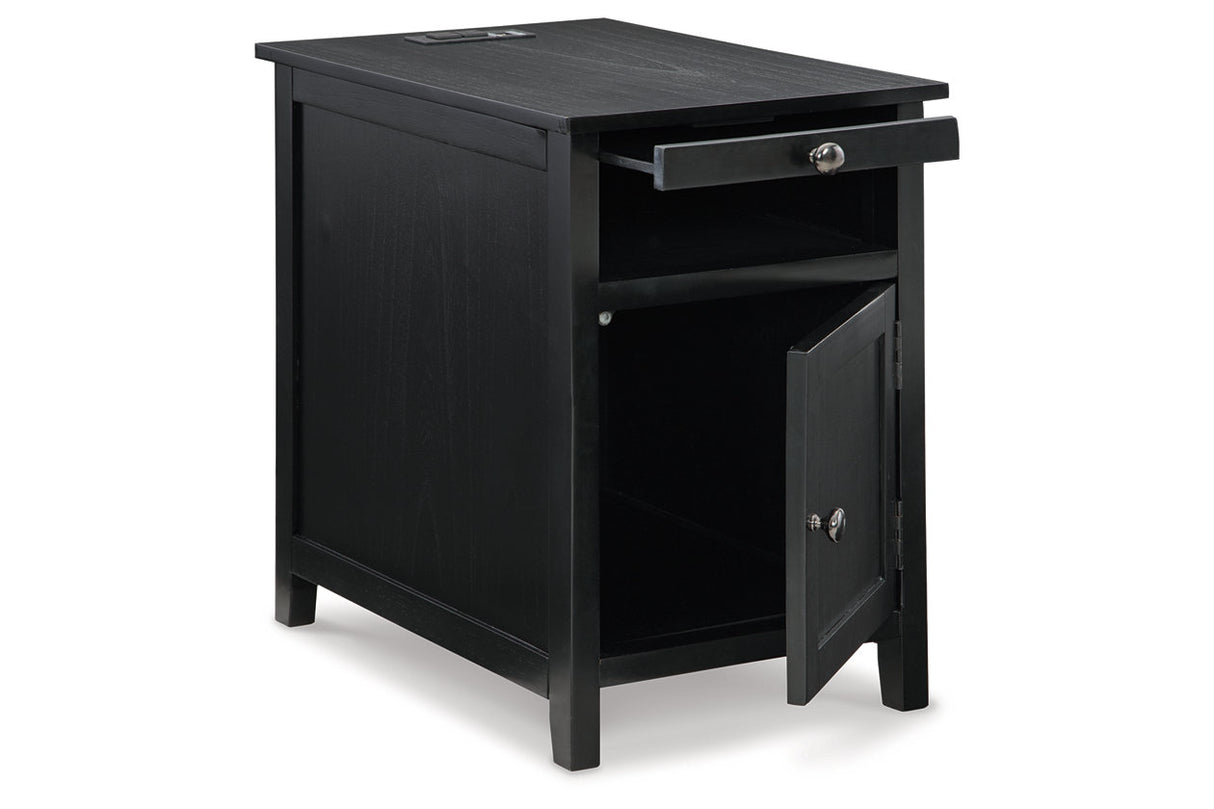 Treytown Black Chairside End Table from Ashley - Luna Furniture