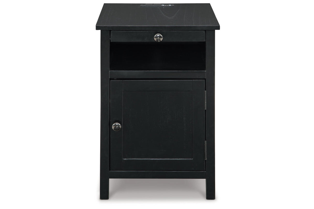 Treytown Black Chairside End Table from Ashley - Luna Furniture