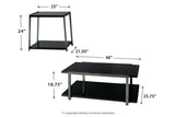 Rollynx Black Table, Set of 3 -  - Luna Furniture