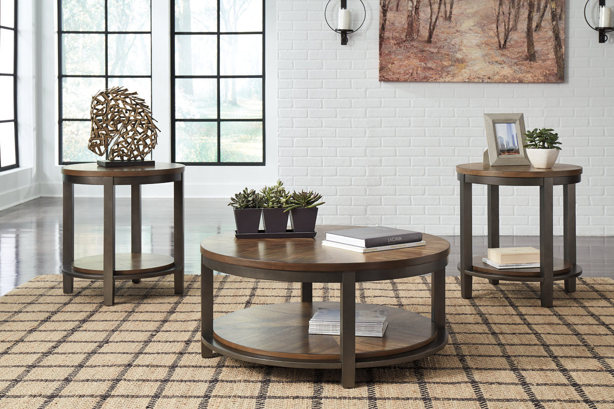 Roybeck Light Brown/Bronze Table from Ashley - Luna Furniture