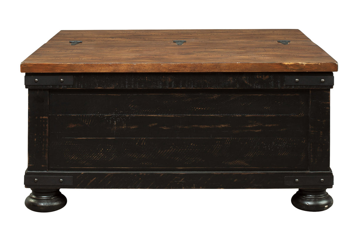 Valebeck Black/Brown Coffee Table with Lift Top from Ashley - Luna Furniture