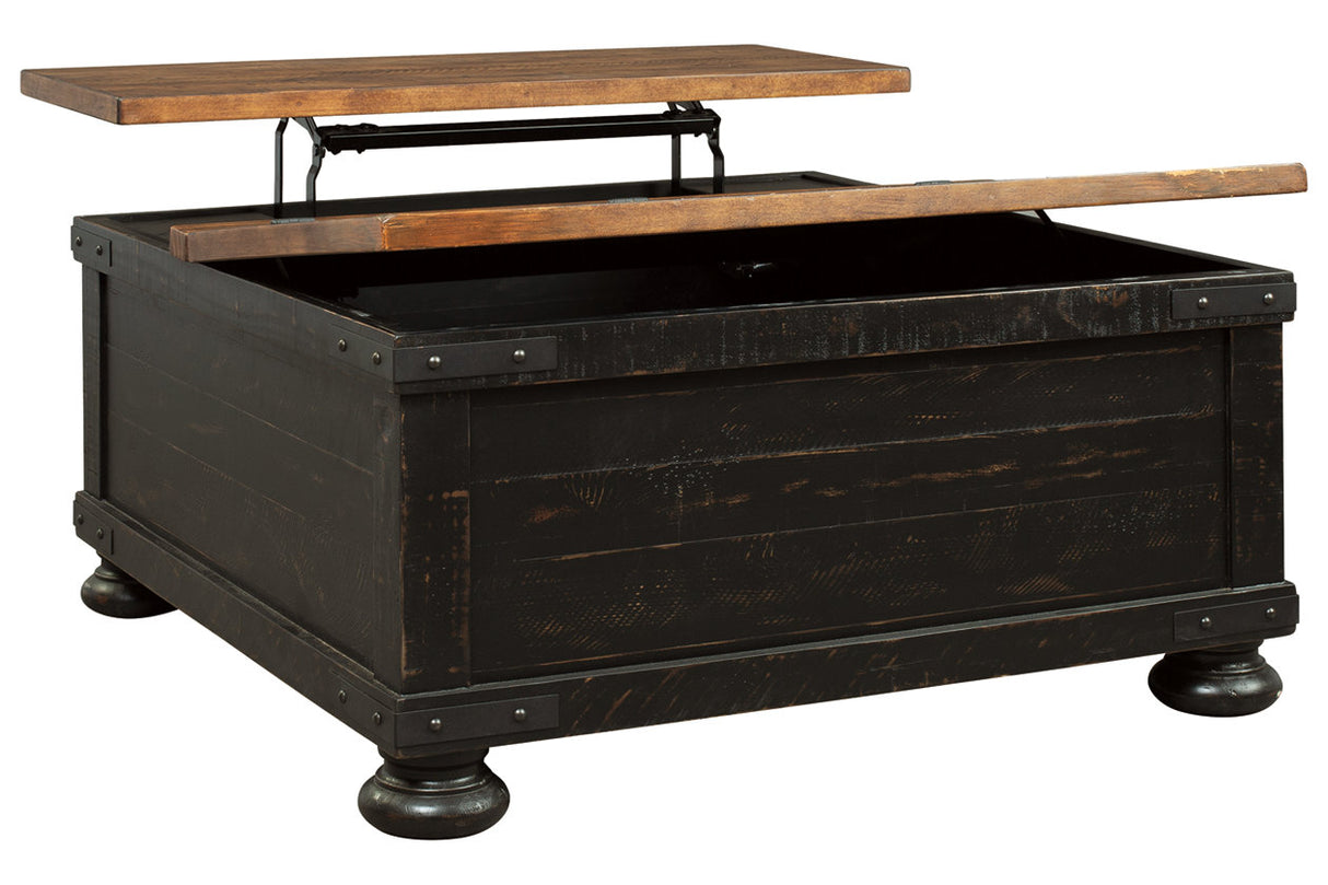 Valebeck Black/Brown Coffee Table with Lift Top from Ashley - Luna Furniture