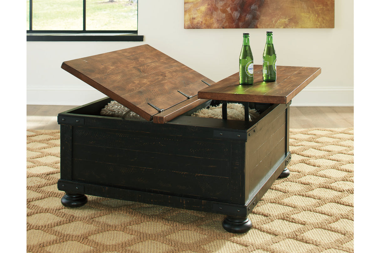 Valebeck Black/Brown Coffee Table with Lift Top from Ashley - Luna Furniture