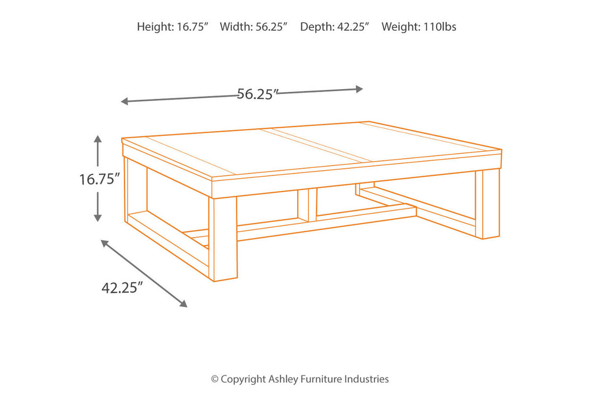 Watson Dark Brown Coffee Table from Ashley - Luna Furniture