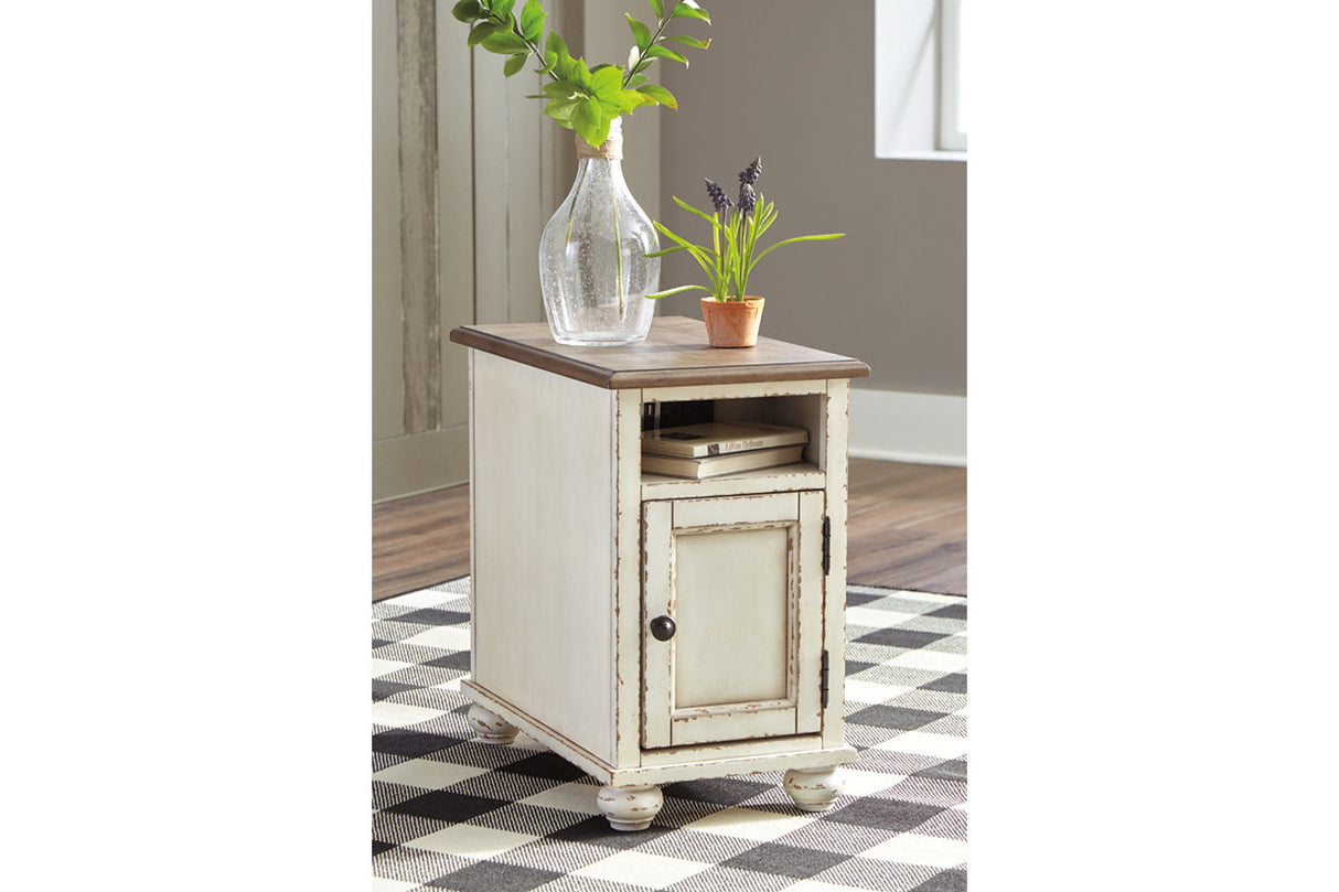 Realyn White/Brown Chairside End Table from Ashley - Luna Furniture